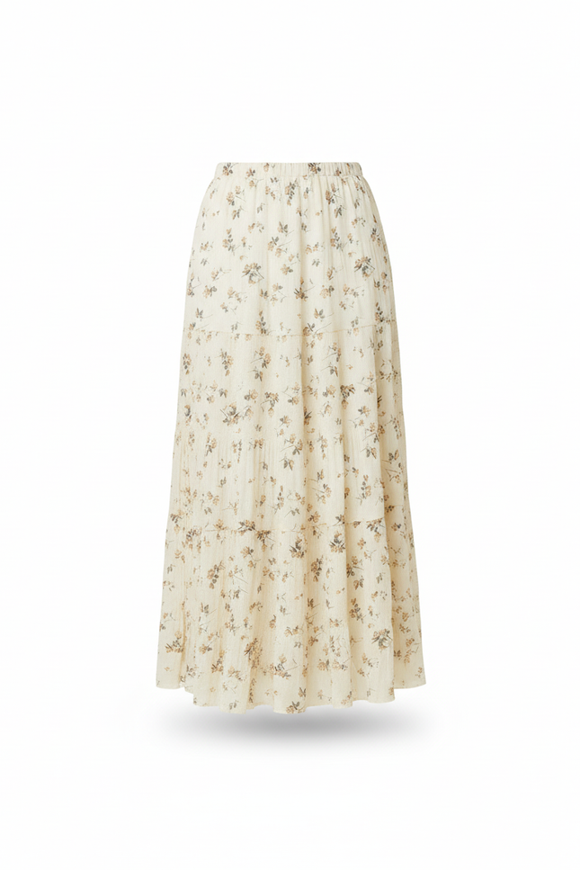 Jupe Longue Florale Plissée Fluide Chic Tendance