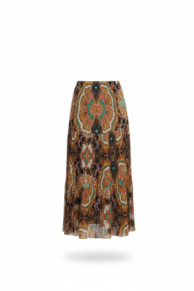 Jupe Longue Imprimée Plissée Bohème