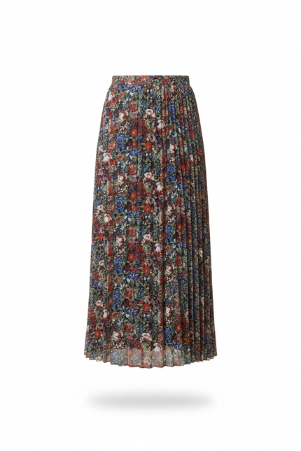 Jupe Longue Plissée Florale Fluide Mode Femme