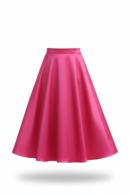 Jupe Longue Fuchsia Satinée Fluide