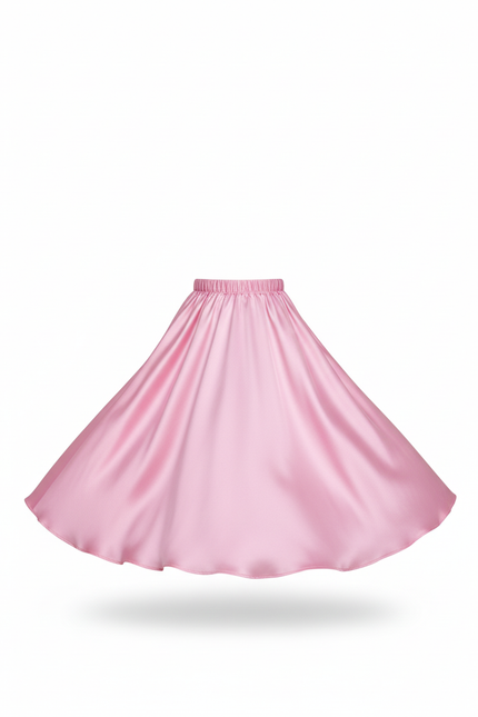 Jupe Longue Rose Satinée Fluide
