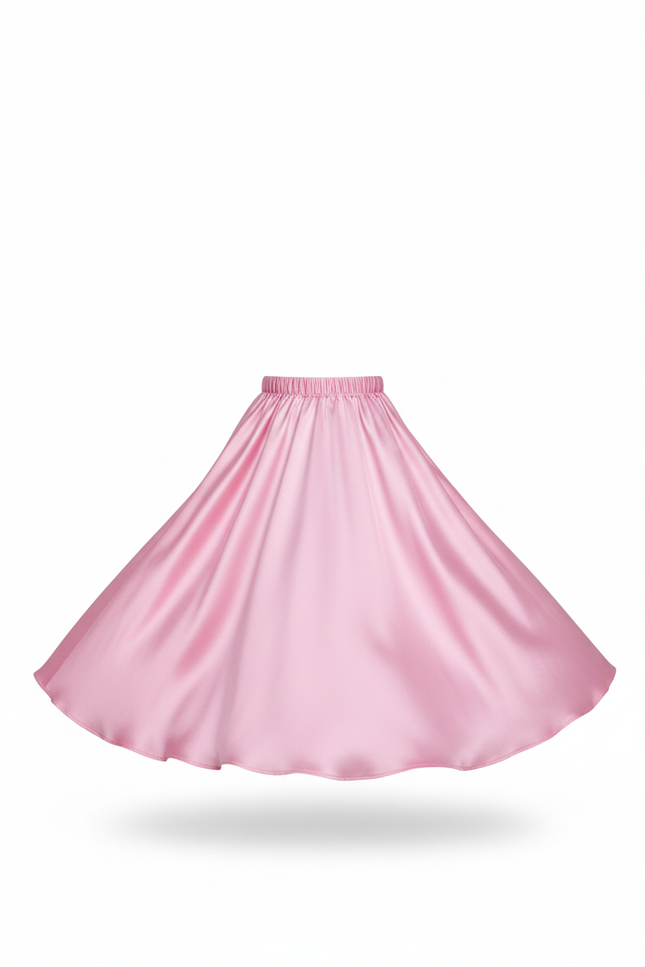 Jupe Longue Rose Satinée Fluide