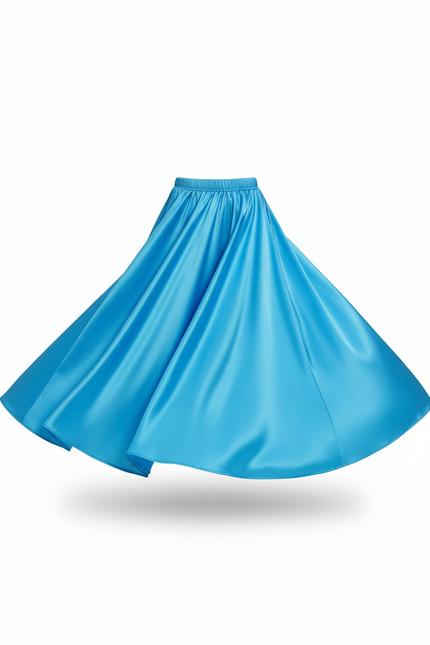 Jupe Longue Turquoise Satin Fluide Enfant