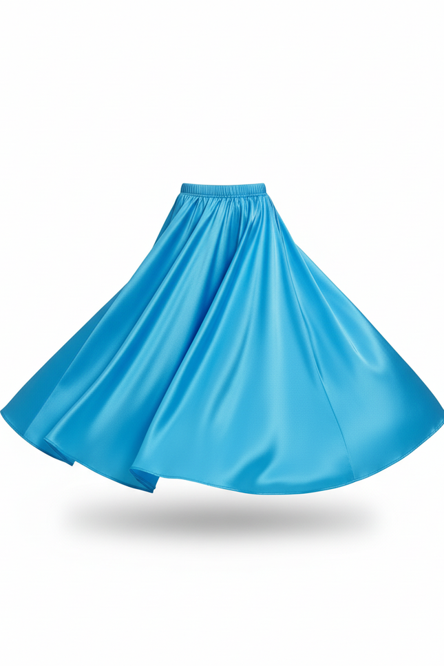 Jupe Longue Turquoise Satin Fluide Enfant