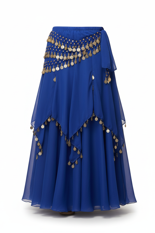 Jupe Longue Bleue Fluide