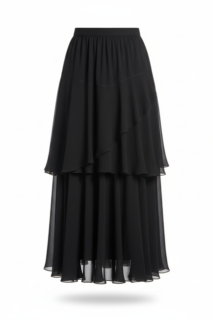 Jupe Longue Argentée Pailletée Élégante