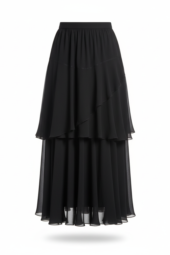 Jupe Longue Argentée Pailletée Élégante