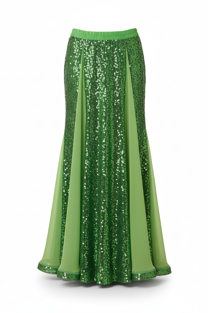 Jupe Longue Pailletée Fendue Fluide