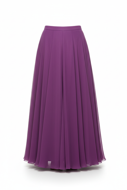 Jupe Longue Violette Fluide Fendue