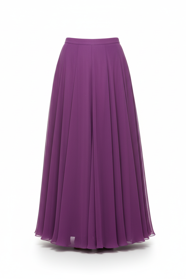 Jupe Longue Violette Fluide Fendue