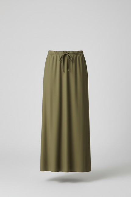 Jupe Longue Vert Olive Fluide