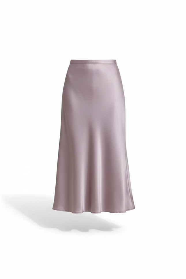 Jupe Longue Mauve Satinée Chic