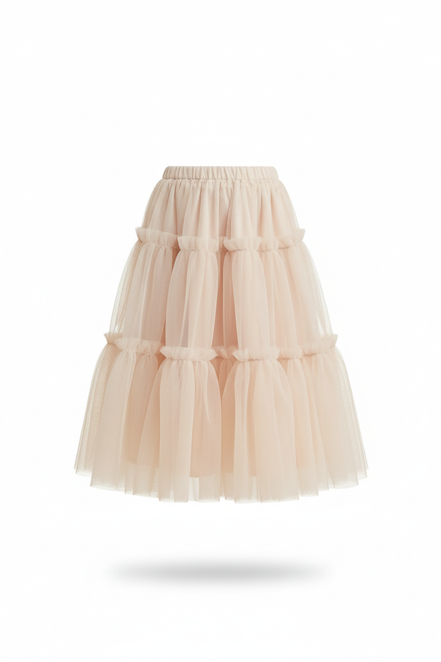 Jupe Longue Tulle Rose Pâle Féerique