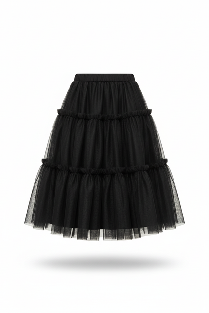 Jupe Longue Noire Tulle Volumineuse Chic