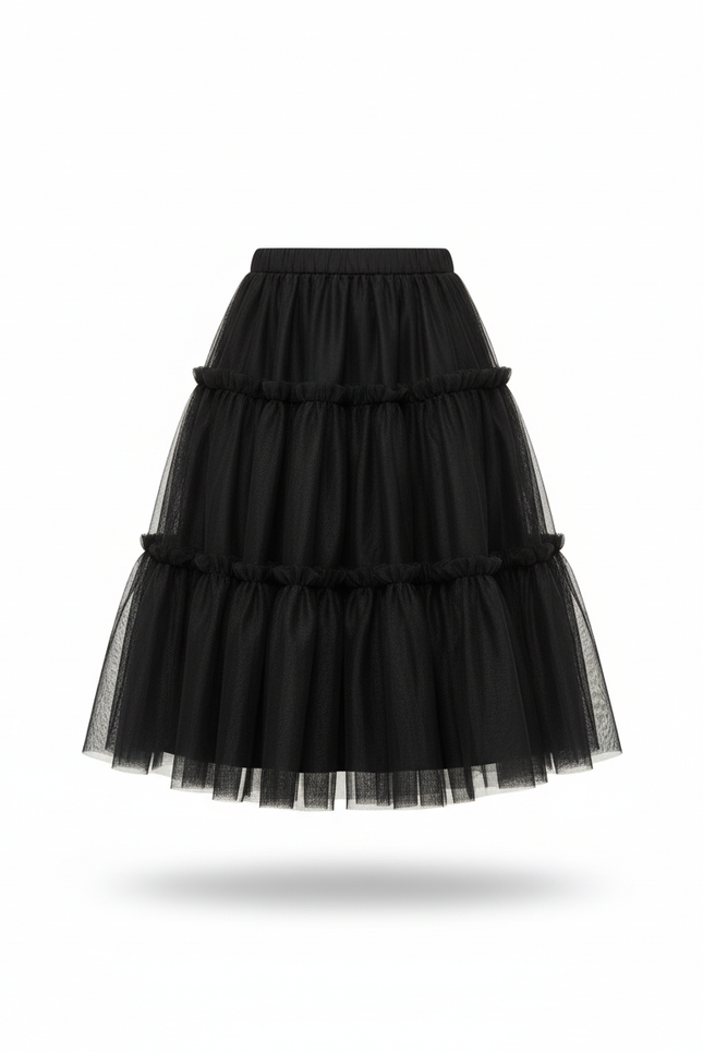 Jupe Longue Noire Tulle Volumineuse Chic