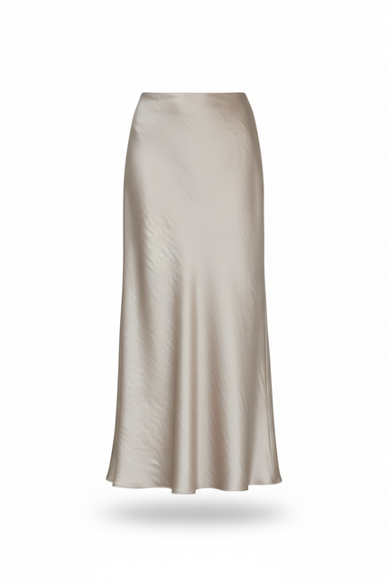 Jupe Longue Satin Champagne Élégante