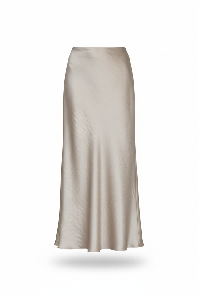 Jupe Longue Satin Champagne Élégante
