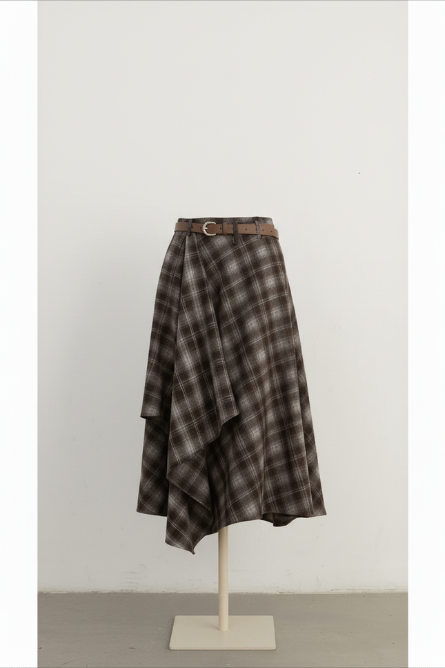Jupe Longue Laine Carreaux