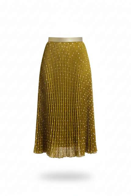 Jupe Longue Plissée Taille Haute