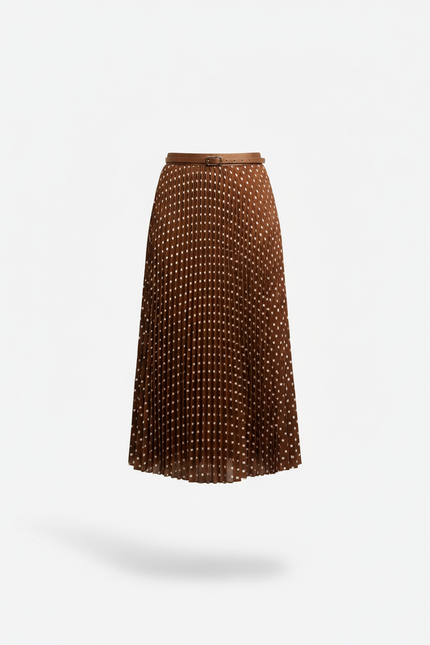 Jupe Longue Plissée À Pois Élégante