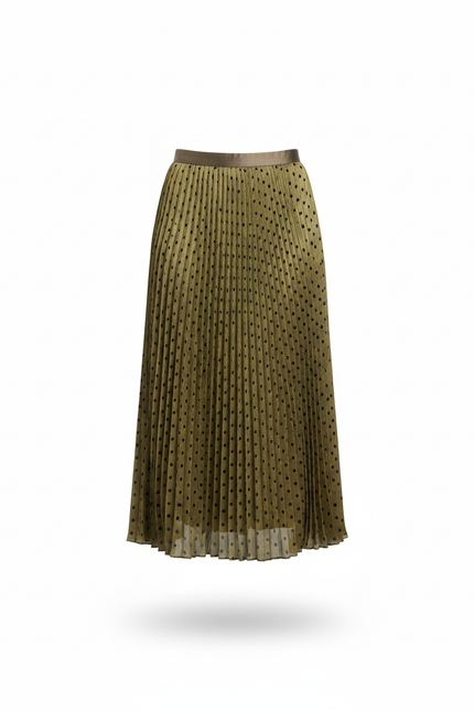 Jupe Longue Plissée À Pois Élégante Tenue