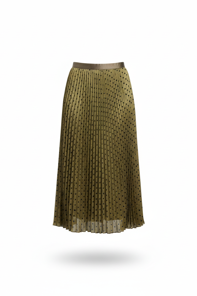 Jupe Longue Plissée À Pois Élégante Tenue