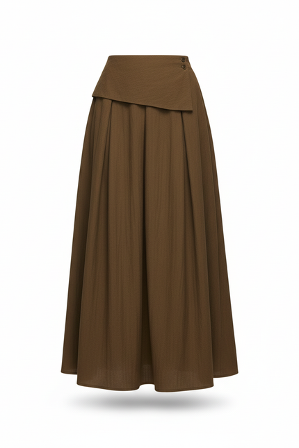 Jupe Longue Plissée Taille Haute Élégante