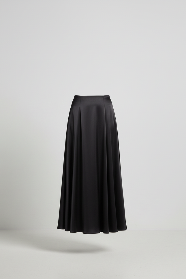 Jupe Longue Noire Fluide Élégante Chic