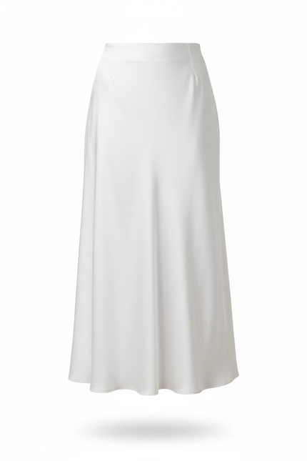Jupe Longue Blanche Satinée Élégante
