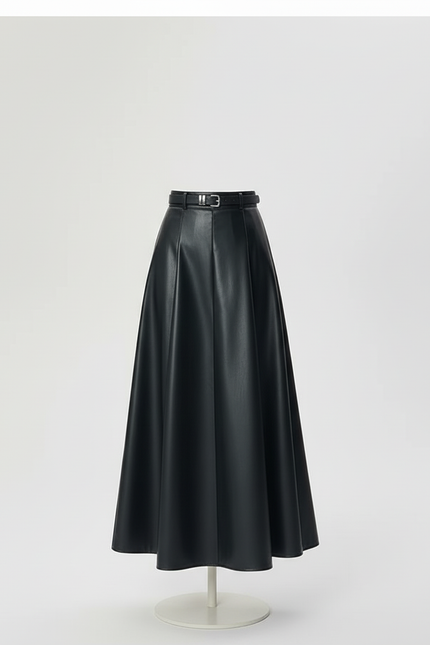 Jupe Longue En Cuir Noire