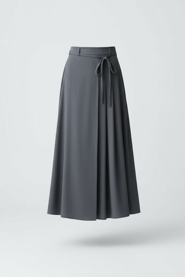 Jupe Longue Grise Fendue
