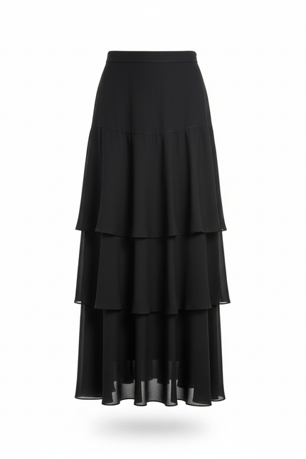 Jupe Longue Plissée Brillante