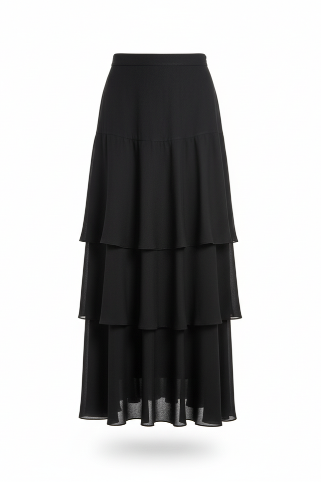 Jupe Longue Plissée Brillante