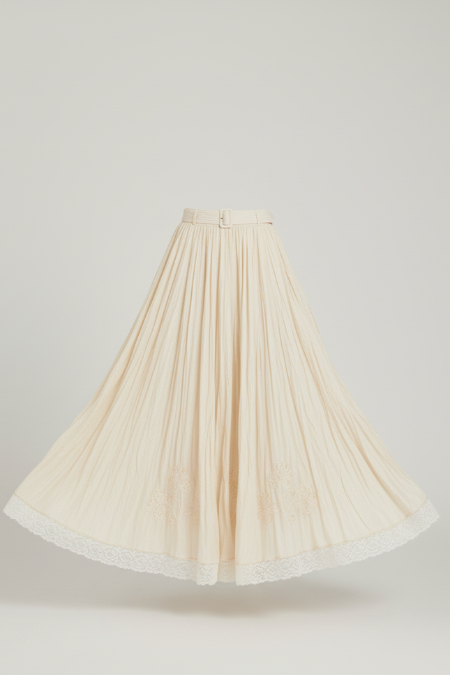 Jupe Plissée Longue Chic