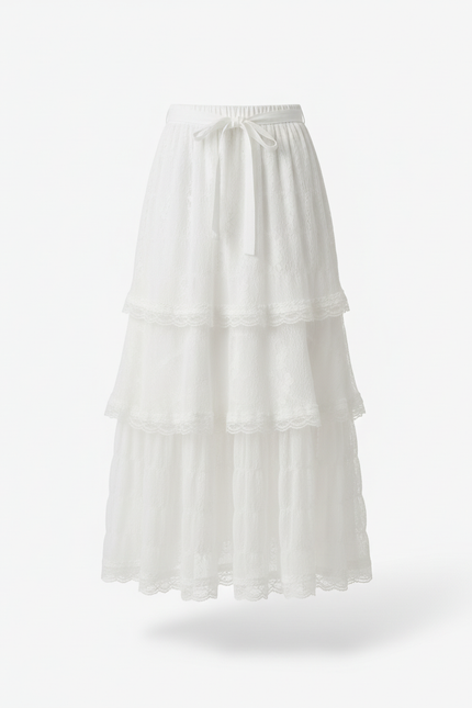 Jupe Longue Blanche Volants