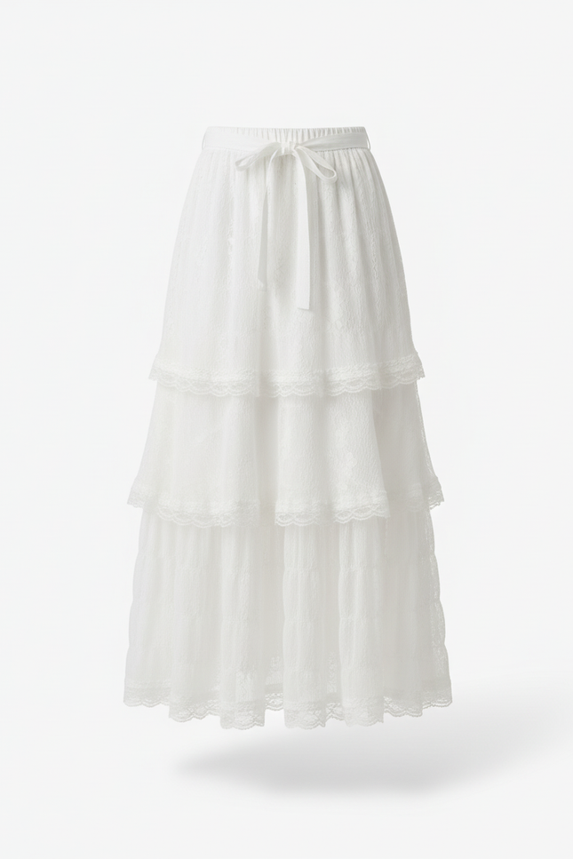 Jupe Longue Blanche Volants