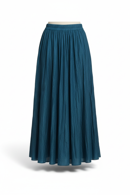 Jupe Longue Plissée Bleu Canard