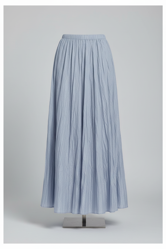 Jupe Longue Bleue Plissée Élégante