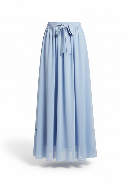 Jupe Longue Mousseline Bleu