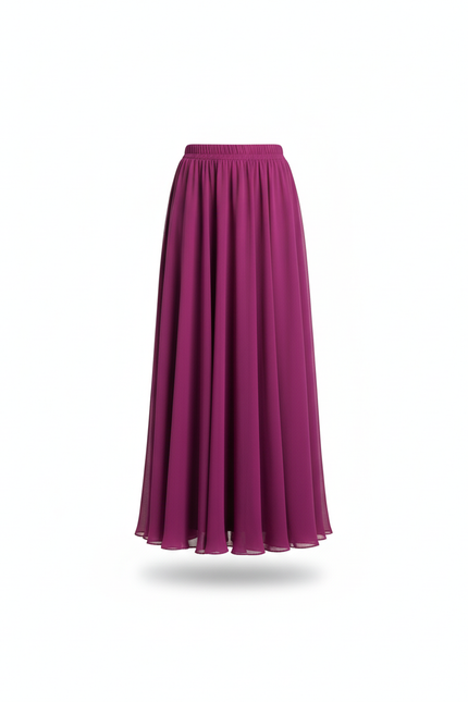 Jupe Longue Fuchsia Chiffon Fluide