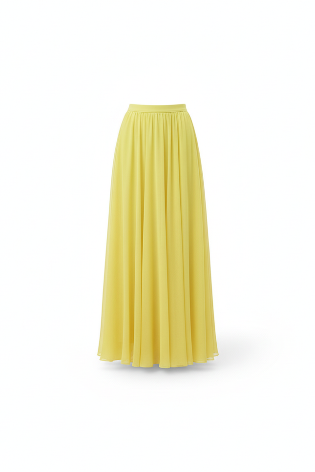 Jupe Longue Taille Haute Jaune