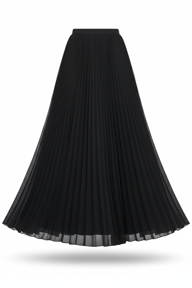 Jupe Longue Plissée Fluide Élégante