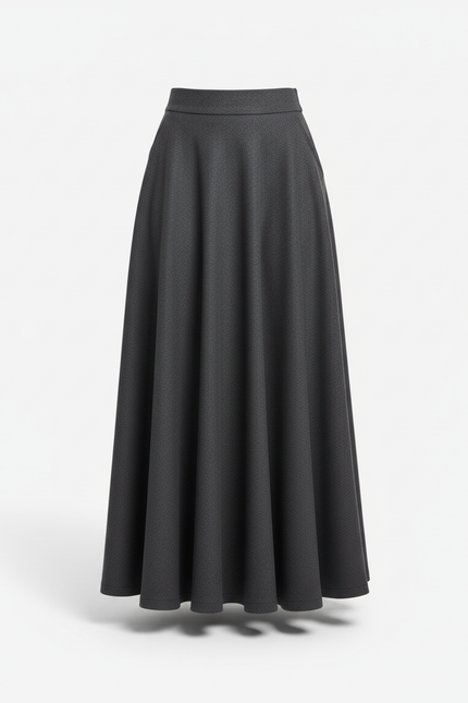 Jupe Longue Gris Chiné