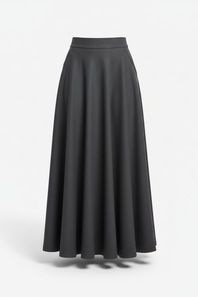 Jupe Longue Gris Chiné