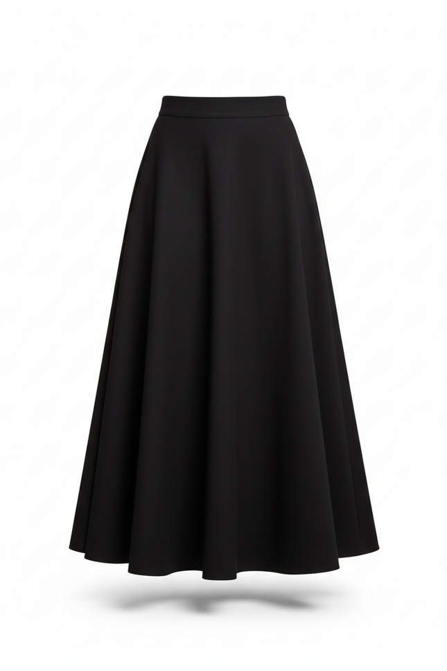 Jupe Longue En Laine Noire