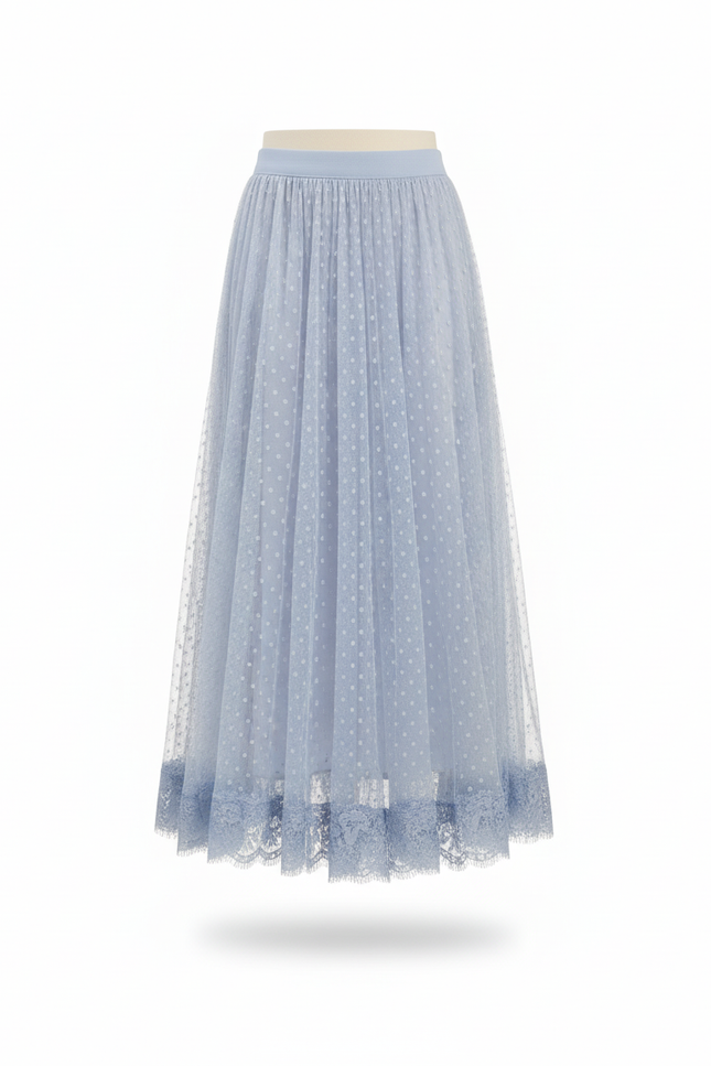 Jupe Longue Plissée Tulle