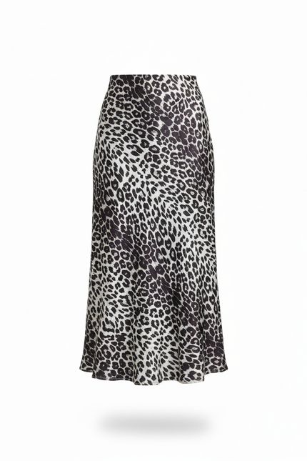 Jupe Longue Leopard Noir Et Blanc