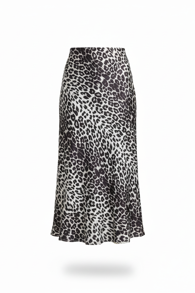 Jupe Longue Leopard Noir Et Blanc