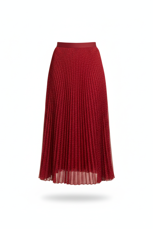 Jupe Longue Rouge A Pois