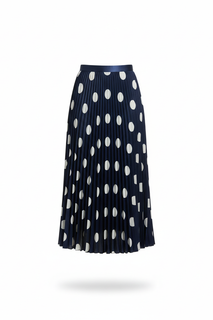 Jupe Plissée Longue Bleu Marine